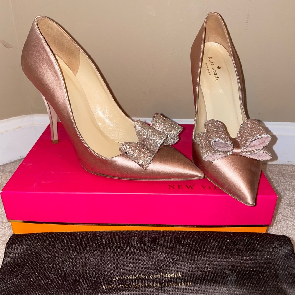 Kate Spade Lynda Satin Rosegold Pumps - Picture 3 of 3